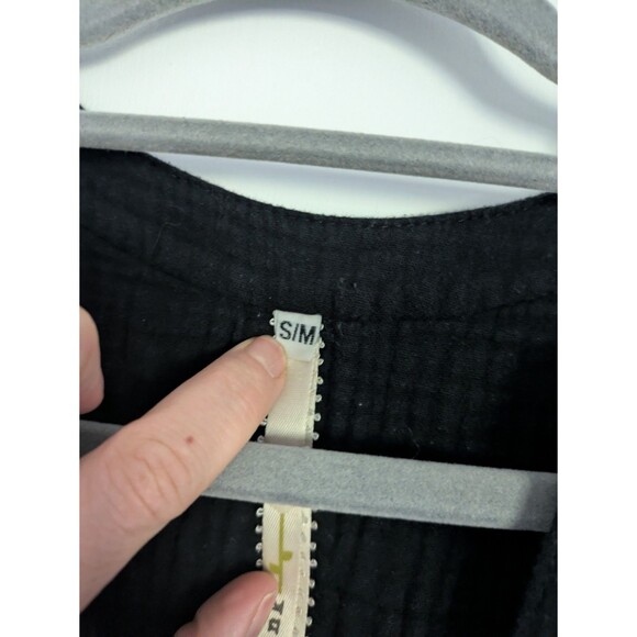 Uncle Frank Dress Mini Sleeveless Black Small/Medium 100% Cotton Gauze Vneck - Picture 6 of 6